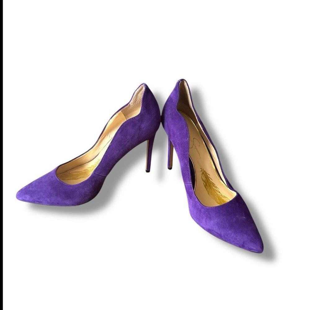 Jessica Simpson Purple Abigaille  Suede Leather Stiletto Heels Size 9.5
